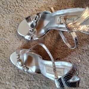 Touch Ups Metallic Snakeskin Heels